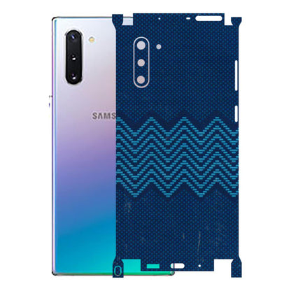 Samsung M/F/Note/Flip and C Phone Skins (All Models) - Blue Sober Waves - 3D Embossed Finish (L-306) Samsung Galaxy Note 10