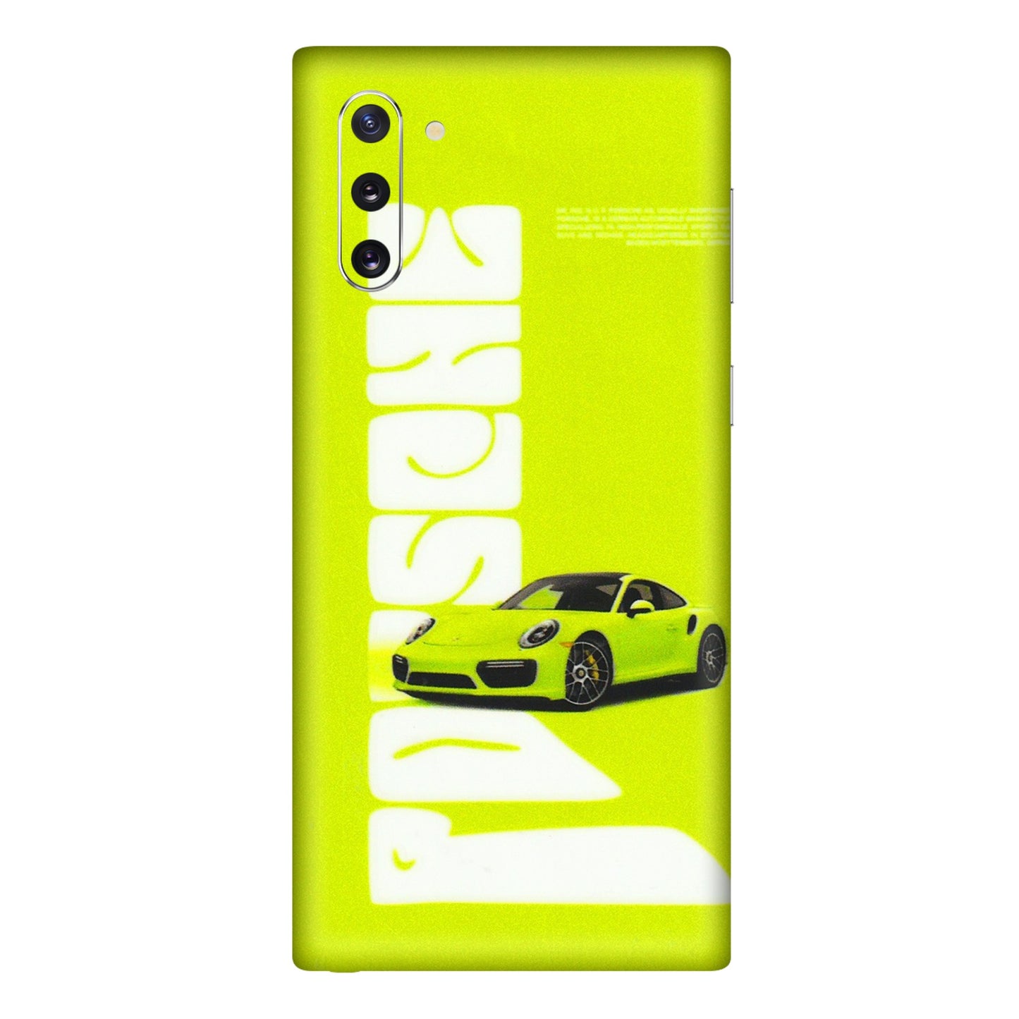 Samsung M/F/Note/Flip and C Phone Skins (All Models) - Lime Green Porche - 3D Embossed Finish (L-30) Samsung Galaxy Note 10
