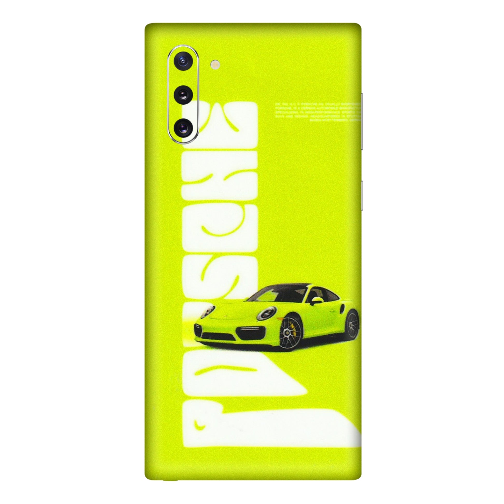 Samsung M/F/Note/Flip and C Phone Skins (All Models) - Lime Green Porche - 3D Embossed Finish (L-30) Samsung Galaxy Note 10