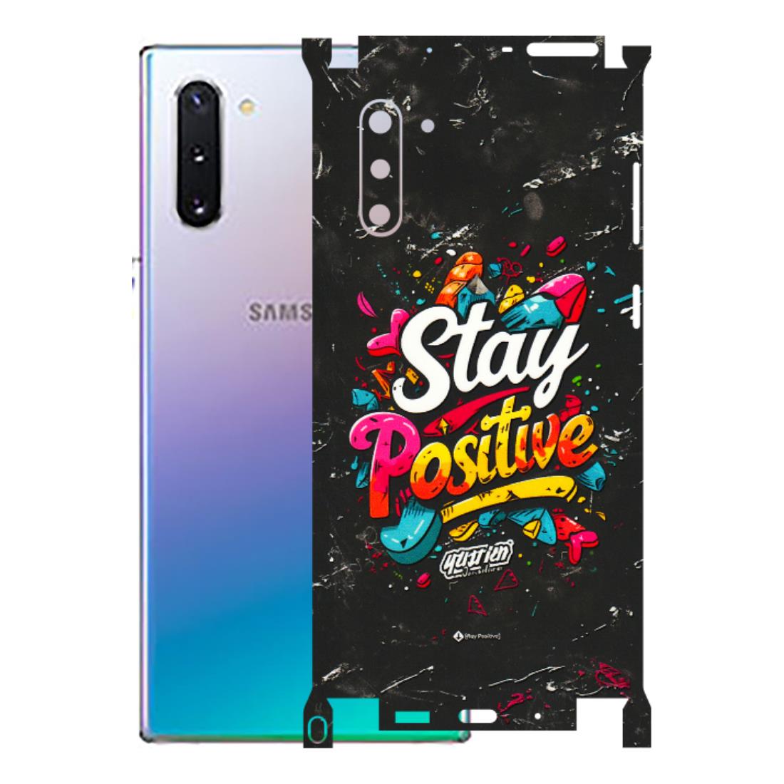 Samsung M/F/Note/Flip and C Phone Skins (All Models) - Stay Positive Black - 3D Embossed Finish (L-31) Samsung Galaxy Note 10