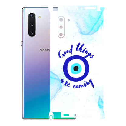 Samsung M/F/Note/Flip and C Phone Skins (All Models) - Evil Eye Good Things Are Coming - 3D Embossed Finish (L-322) Samsung Galaxy Note 10