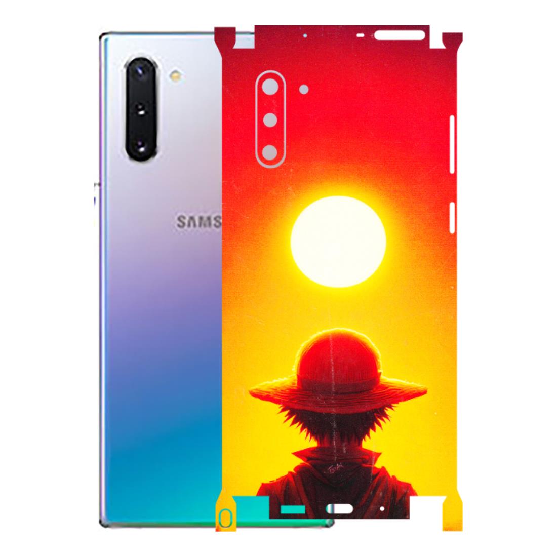 Samsung M/F/Note/Flip and C Phone Skins (All Models) - Cool Sunset With Monkey D.Luffy Anime - 3D Embossed Finish (L-329) Samsung Galaxy Note 10