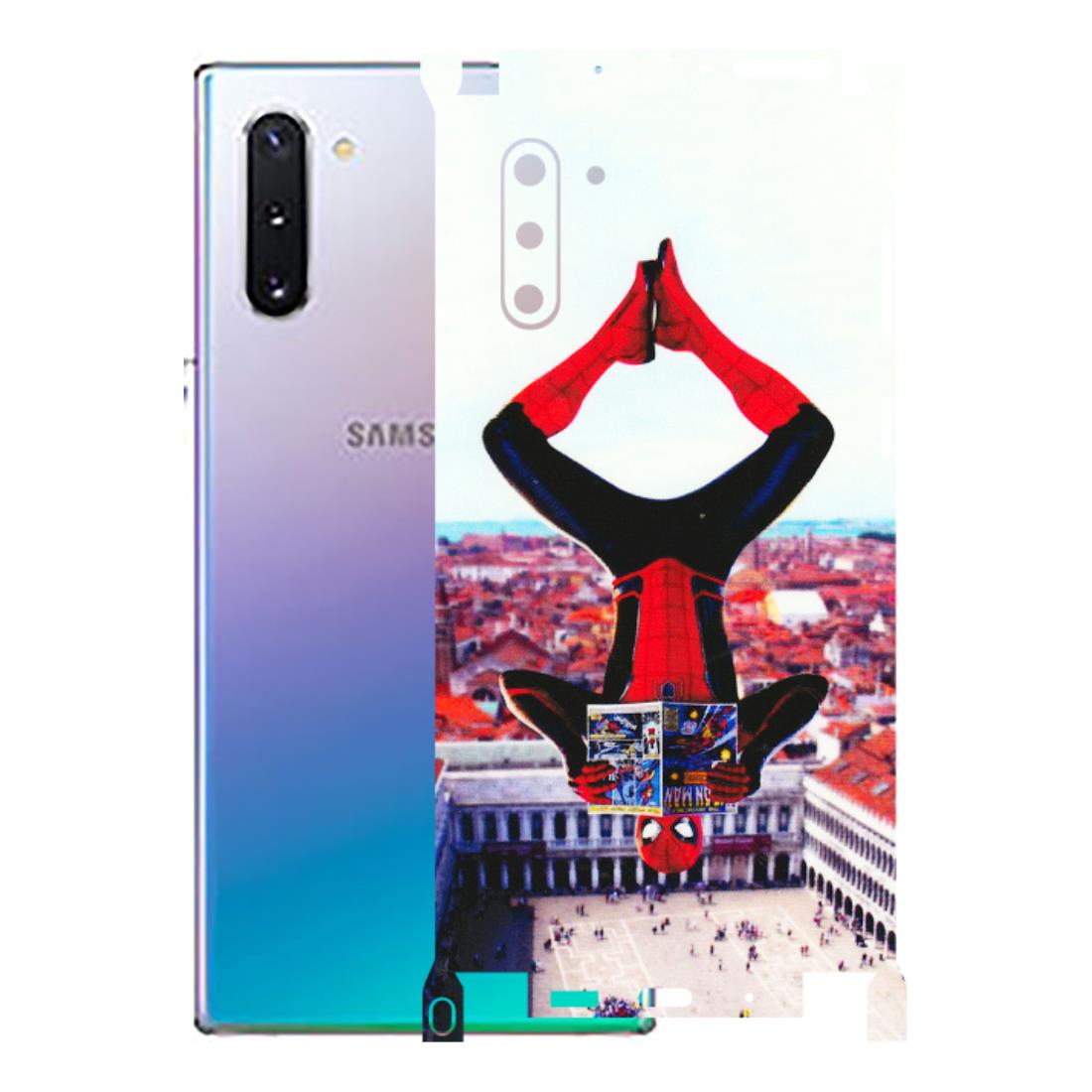 Samsung M/F/Note/Flip and C Phone Skins (All Models) - Spiderman Hanging - 3D Embossed Finish (L-53) Samsung Galaxy Note 10