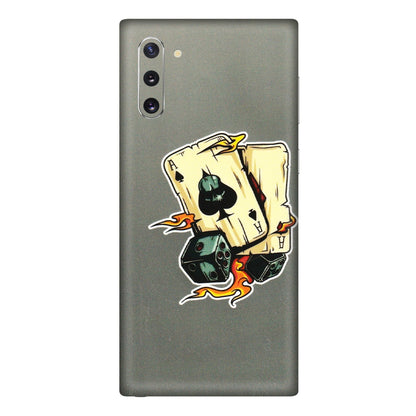 Samsung M/F/Note/Flip and C Phone Skins (All Models) - Grey Cards Of Ace - 3D Embossed Finish (L-77) Samsung Galaxy Note 10