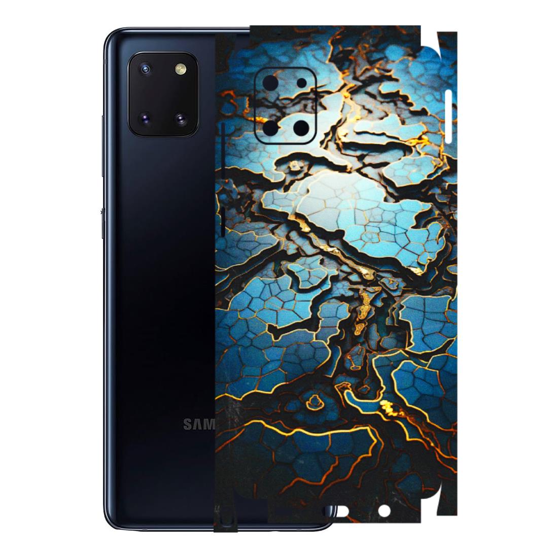 Samsung M/F/Note/Flip and C Phone Skins (All Models) - Blue Gold Abstract - 3D Embossed Finish (L-11) Samsung Galaxy Note 10 Lite