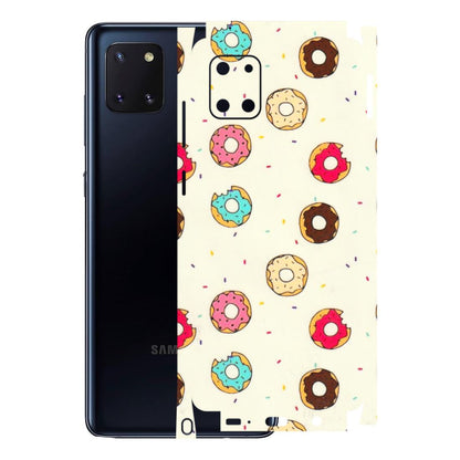 Samsung M/F/Note/Flip and C Phone Skins (All Models) - Mini Donuts Doodle Art - 3D Embossed Finish (L-122) Samsung Galaxy Note 10 Lite