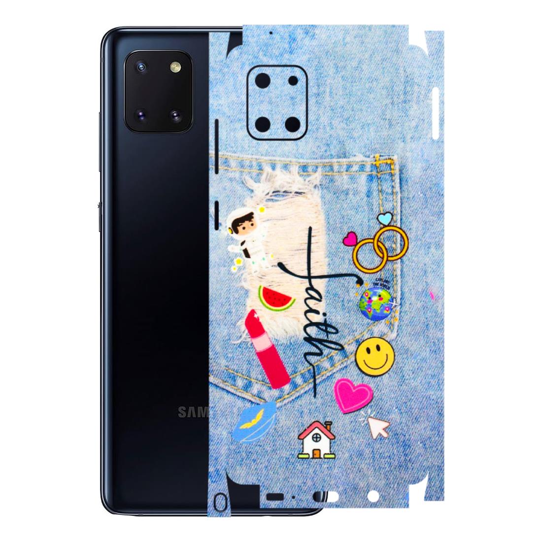 Samsung M/F/Note/Flip and C Phone Skins (All Models) - Denim Jeans Pocket - 3D Embossed Finish (L-134) Samsung Galaxy Note 10 Lite