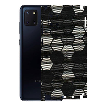 Samsung M/F/Note/Flip and C Phone Skins (All Models) - Black & White Dotted Honeycomb Texture - 3D Embossed Finish (L-202) Samsung Galaxy Note 10 Lite