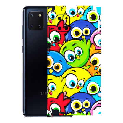 Samsung M/F/Note/Flip and C Phone Skins (All Models) - Cute Fluffy Birds - 3D Embossed Finish (L-213) Samsung Galaxy Note 10 Lite