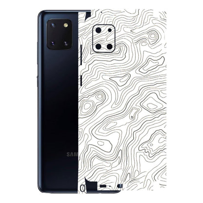 Samsung M/F/Note/Flip and C Phone Skins (All Models) - White Black Swirls - 3D Embossed Finish (L-219) Samsung Galaxy Note 10 Lite