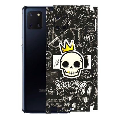 Samsung M/F/Note/Flip and C Phone Skins (All Models) - Funny Skull Black Chalk Grafitti - 3D Embossed Finish (L-22) Samsung Galaxy Note 10 Lite