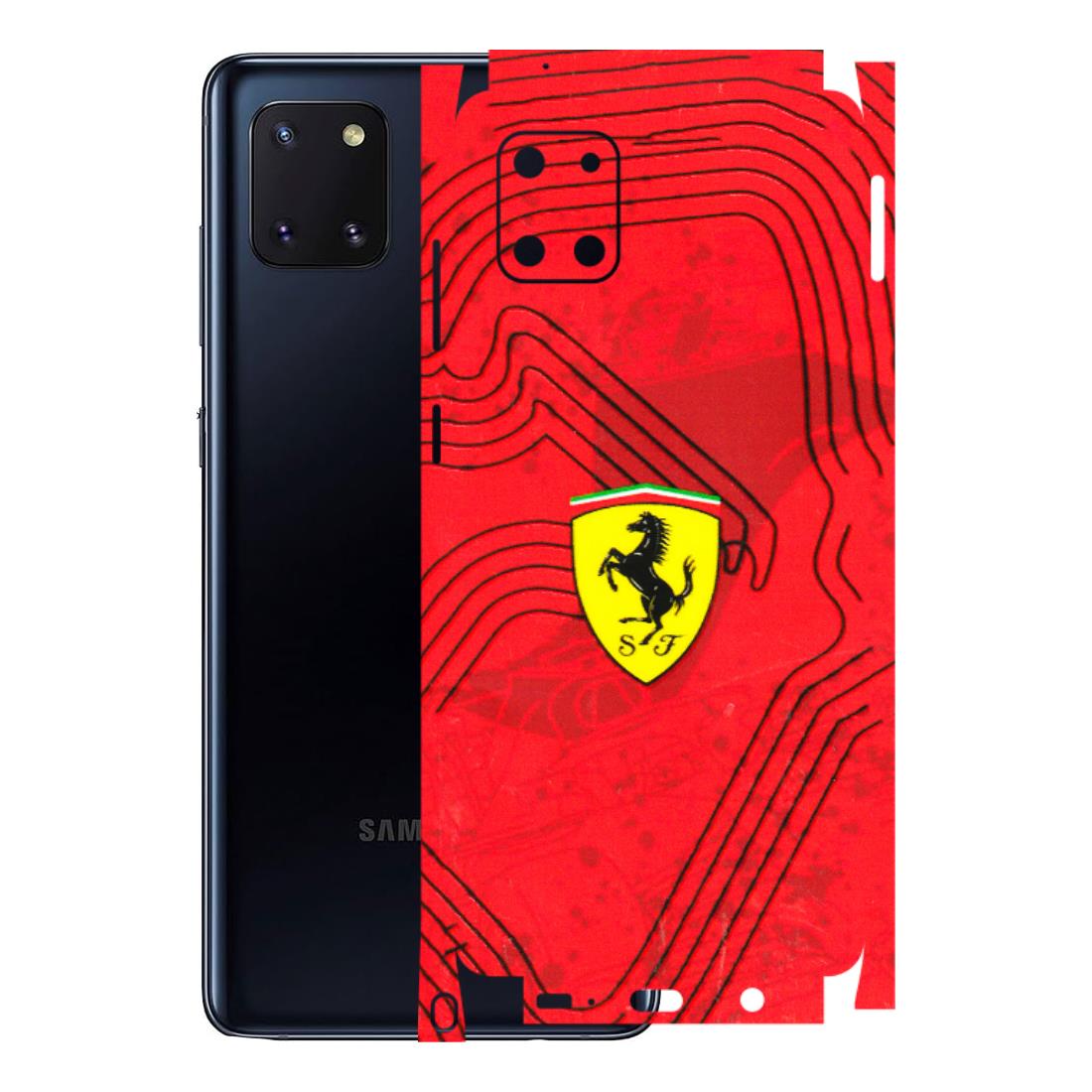 Samsung M/F/Note/Flip and C Phone Skins (All Models) - Red Ferrari Logo Stylish - 3D Embossed Finish (L-238) Samsung Galaxy Note 10 Lite