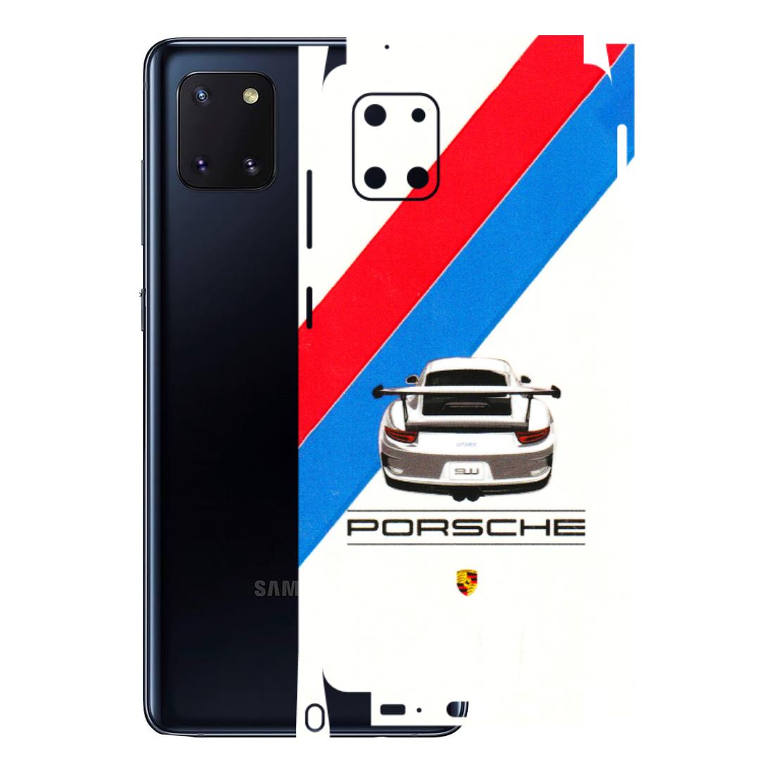 Samsung M/F/Note/Flip and C Phone Skins (All Models) - Porche Car Sober Logo - 3D Embossed Finish (L-248) Samsung Galaxy Note 10 Lite