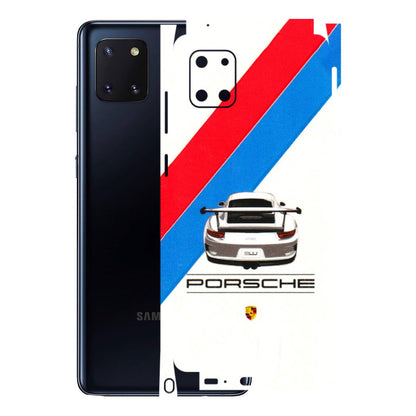 Samsung M/F/Note/Flip and C Phone Skins (All Models) - Porche Car Sober Logo - 3D Embossed Finish (L-248) Samsung Galaxy Note 10 Lite