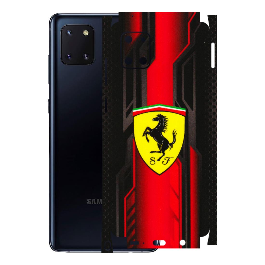 Samsung M/F/Note/Flip and C Phone Skins (All Models) - Black Ferrari Logo - 3D Embossed Finish (L-253) Samsung Galaxy Note 10 Lite