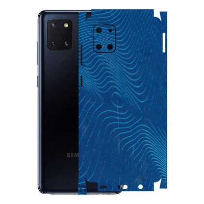 Samsung M/F/Note/Flip and C Phone Skins (All Models) - Abstract Blue Line Map - 3D Embossed Finish (L-272) Samsung Galaxy Note 10 Lite