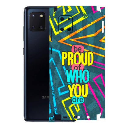 Samsung M/F/Note/Flip and C Phone Skins (All Models) - Be Proud Of Who You Are - 3D Embossed Finish (L-277) Samsung Galaxy Note 10 Lite