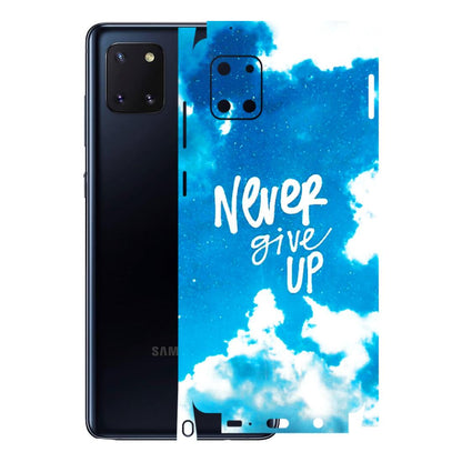 Samsung M/F/Note/Flip and C Phone Skins (All Models) - Never Give Up - 3D Embossed Finish (L-279) Samsung Galaxy Note 10 Lite