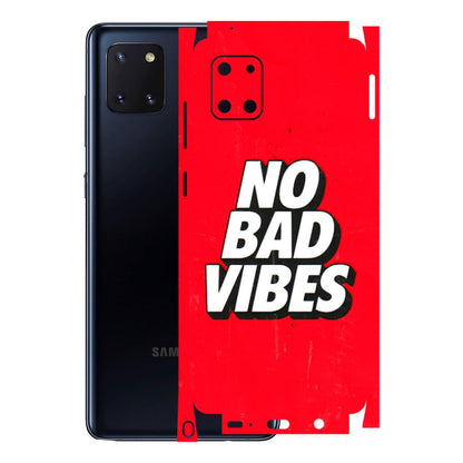 Samsung M/F/Note/Flip and C Phone Skins (All Models) - No Bad Vibes - 3D Embossed Finish (L-280) Samsung Galaxy Note 10 Lite