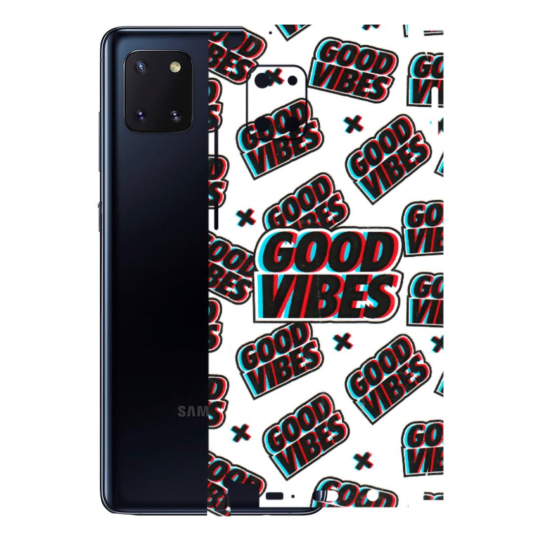 Samsung M/F/Note/Flip and C Phone Skins (All Models) - Good Vibes - 3D Embossed Finish (L-282) Samsung Galaxy Note 10 Lite