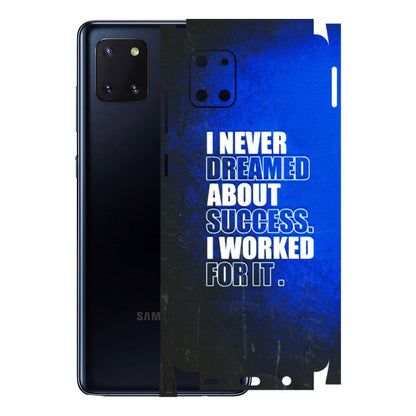 Samsung M/F/Note/Flip and C Phone Skins (All Models) - I Never Dreamed About Success - 3D Embossed Finish (L-283) Samsung Galaxy Note 10 Lite