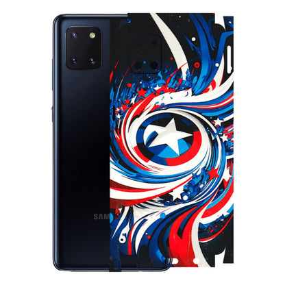 Samsung M/F/Note/Flip and C Phone Skins (All Models) - Captain America Logo - 3D Embossed Finish (L-307) Samsung Galaxy Note 10 Lite