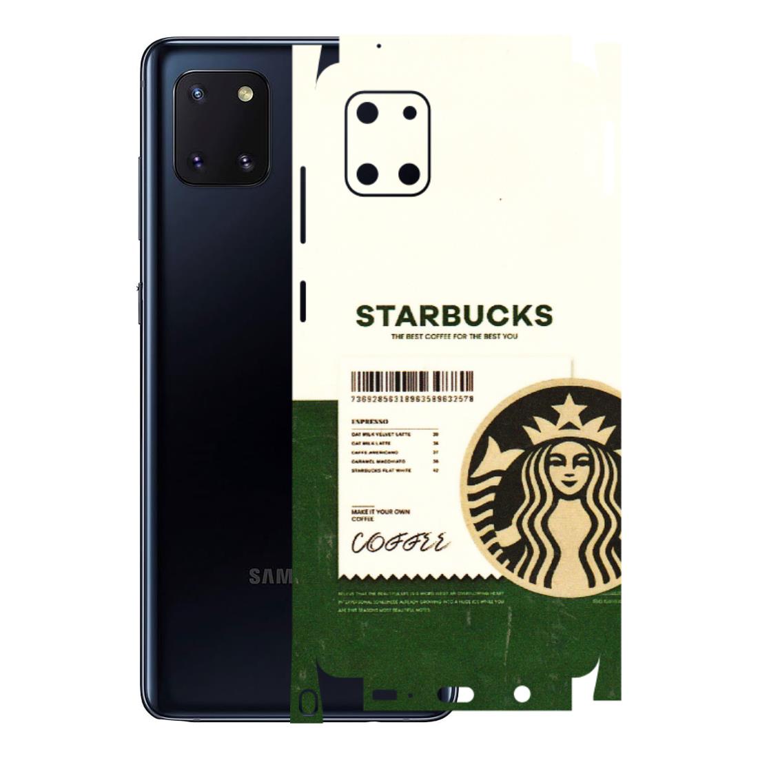 Samsung M/F/Note/Flip and C Phone Skins (All Models) - Starbucks Barcode - 3D Embossed Finish (L-308) Samsung Galaxy Note 10 Lite