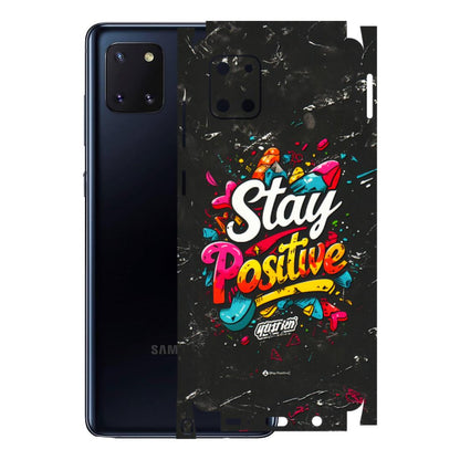 Samsung M/F/Note/Flip and C Phone Skins (All Models) - Stay Positive Black - 3D Embossed Finish (L-31) Samsung Galaxy Note 10 Lite