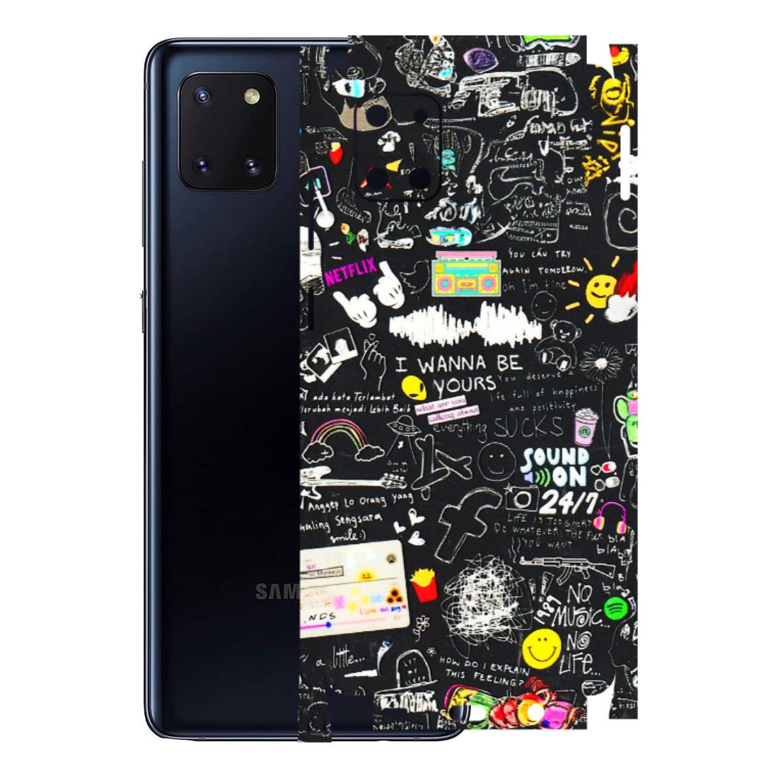 Samsung M/F/Note/Flip and C Phone Skins (All Models) - Black Creatives Doodles - 3D Embossed Finish (L-311) Samsung Galaxy Note 10 Lite