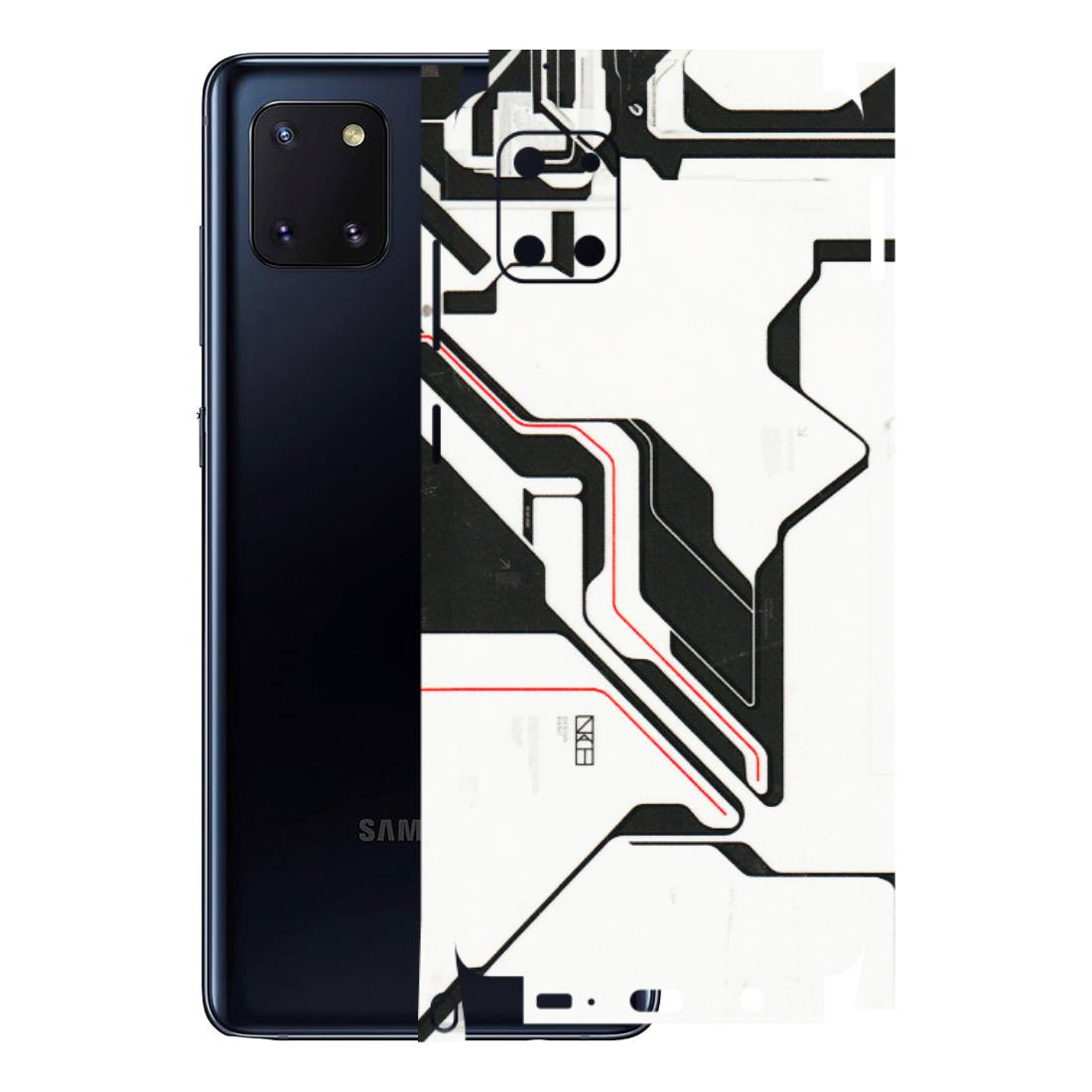 Samsung M/F/Note/Flip and C Phone Skins (All Models) - White Techy Logo - 3D Embossed Finish (L-312) Samsung Galaxy Note 10 Lite
