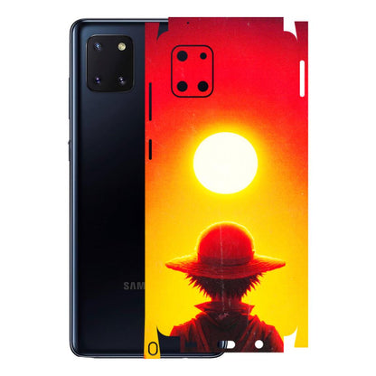 Samsung M/F/Note/Flip and C Phone Skins (All Models) - Cool Sunset With Monkey D.Luffy Anime - 3D Embossed Finish (L-329) Samsung Galaxy Note 10 Lite