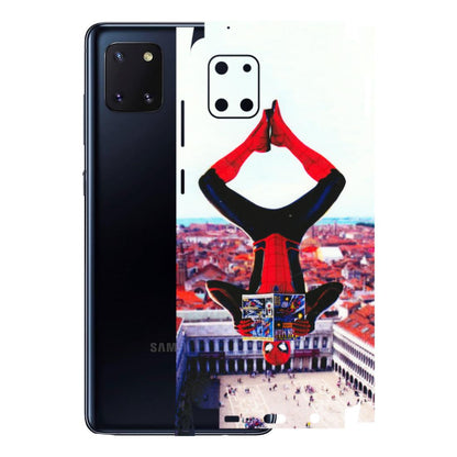 Samsung M/F/Note/Flip and C Phone Skins (All Models) - Spiderman Hanging - 3D Embossed Finish (L-53) Samsung Galaxy Note 10 Lite