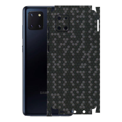 Samsung M/F/Note/Flip and C Phone Skins (All Models) - Black Grey Honeycomb Sober - 3D Embossed Finish (L-85) Samsung Galaxy Note 10 Lite