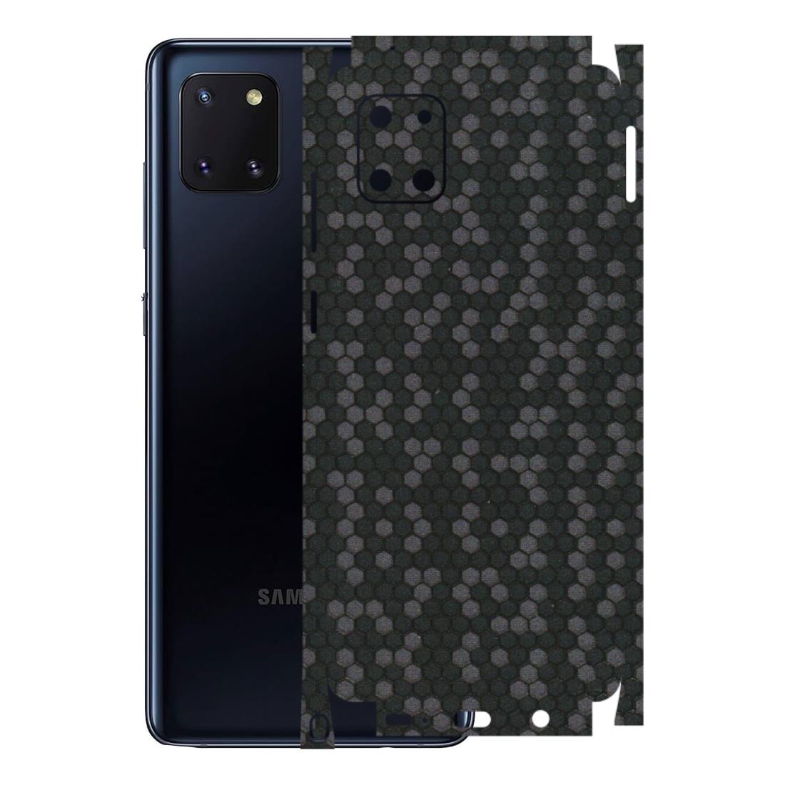 Samsung M/F/Note/Flip and C Phone Skins (All Models) - Black Grey Honeycomb Sober - 3D Embossed Finish (L-85) Samsung Galaxy Note 10 Lite