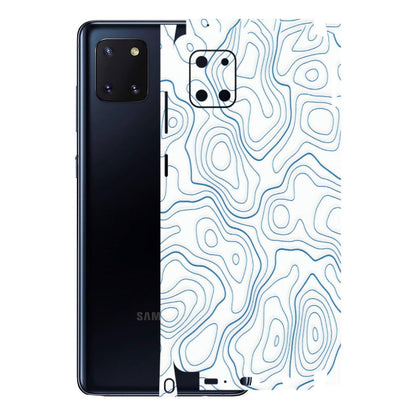 Samsung M/F/Note/Flip and C Phone Skins (All Models) - Blue And White Swirls - Matte Finish (M-139) Samsung Galaxy Note 10 Lite
