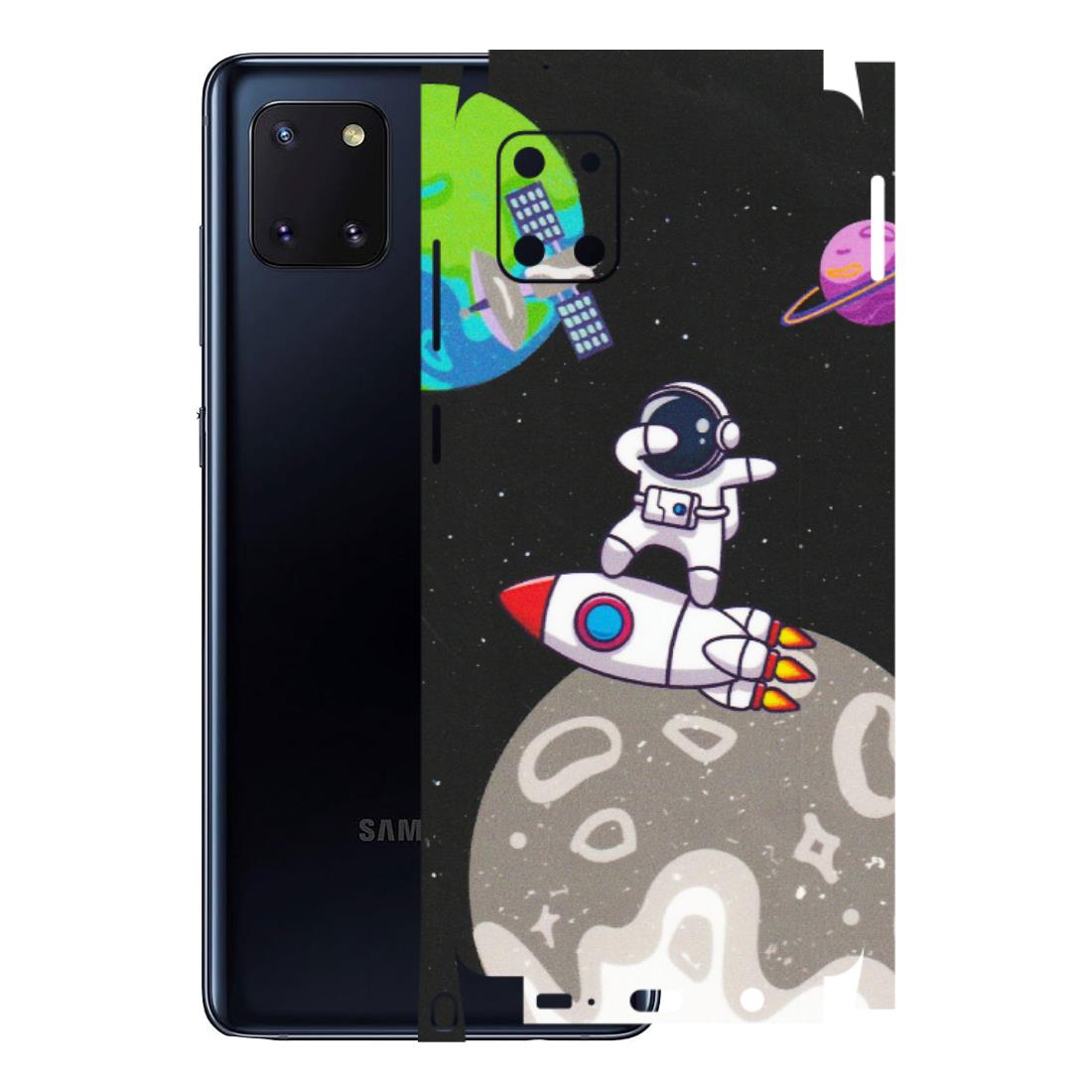 Samsung M/F/Note/Flip and C Phone Skins (All Models) - Astronaut Vibing Toon Running - Matte Finish (M-39) Samsung Galaxy Note 10 Lite