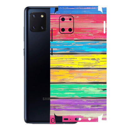 Samsung M/F/Note/Flip and C Phone Skins (All Models) - Multi Colour Wooden Wall - Matte Finish (M-96) Samsung Galaxy Note 10 Lite