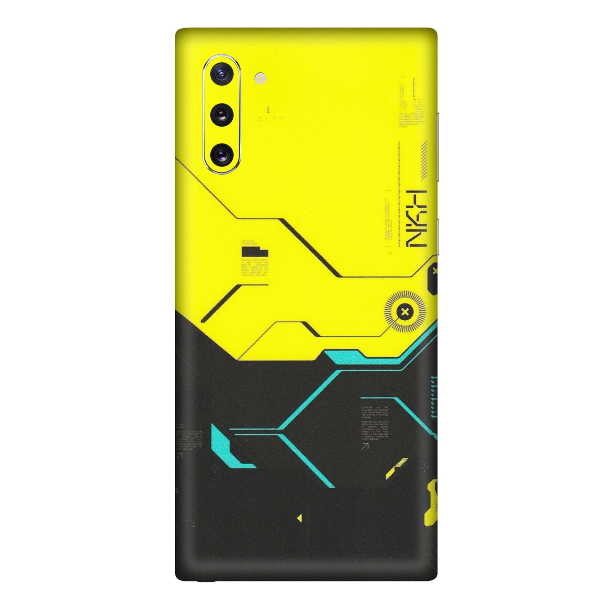 Samsung M/F/Note/Flip and C Phone Skins (All Models) - Black Yellow Technica - Matte Finish (M-53) Samsung Galaxy Note 10