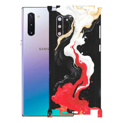 Samsung M/F/Note/Flip and C Phone Skins (All Models) - Black Red White Paint Splash Fusion - Matte Finish (M-56) Samsung Galaxy Note 10