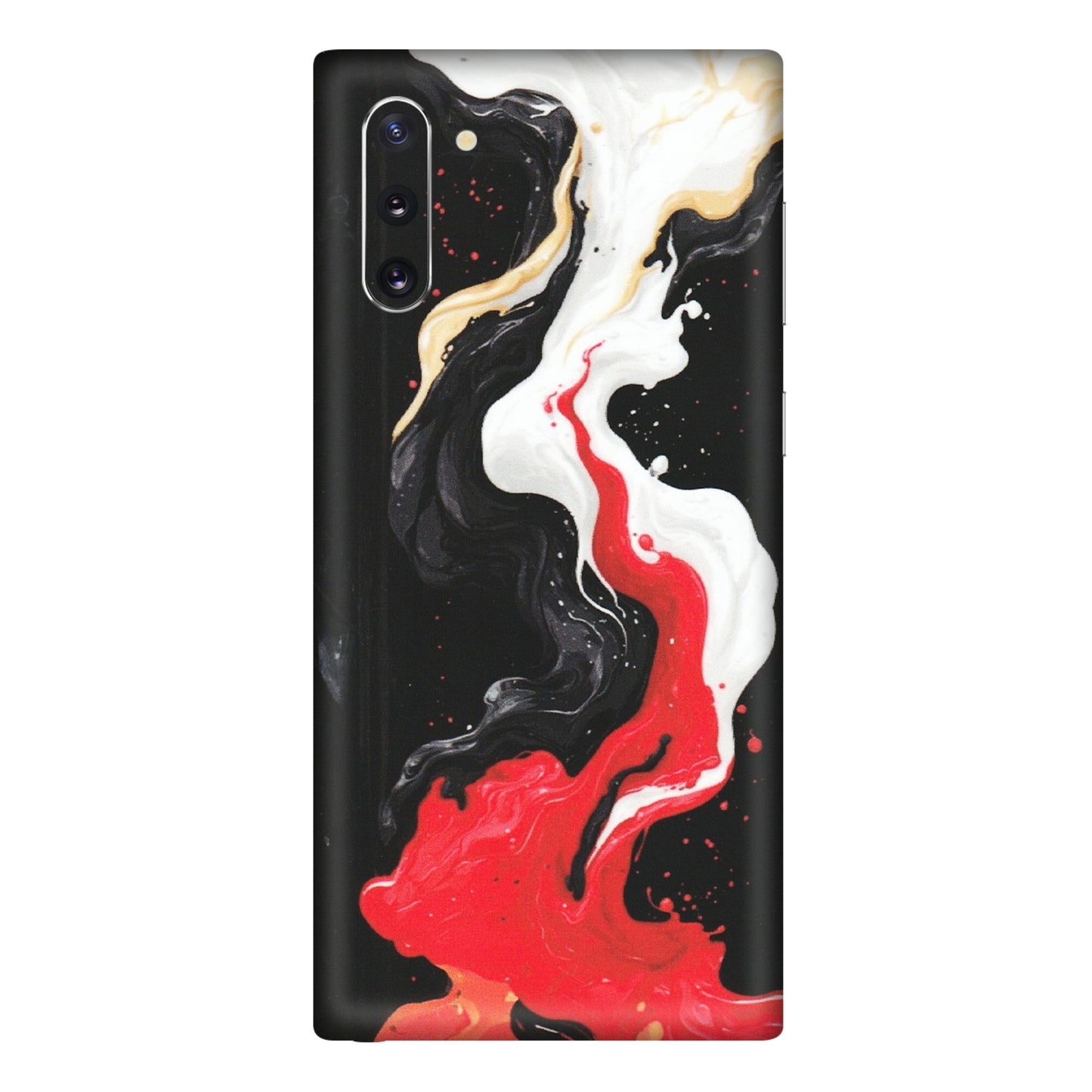 Samsung M/F/Note/Flip and C Phone Skins (All Models) - Black Red White Paint Splash Fusion - Matte Finish (M-56) Samsung Galaxy Note 10