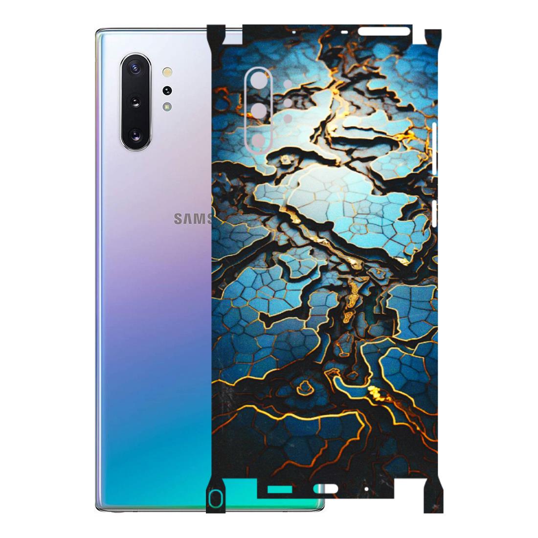 Samsung M/F/Note/Flip and C Phone Skins (All Models) - Blue Gold Abstract - 3D Embossed Finish (L-11) Samsung Galaxy Note 10 Plus