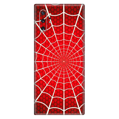 Samsung M/F/Note/Flip and C Phone Skins (All Models) - Classic Spidey Web - 3D Embossed Finish (L-115) Samsung Galaxy Note 10 Plus