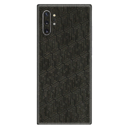 Samsung M/F/Note/Flip and C Phone Skins (All Models) - Black Abstract Pattern - 3D Embossed Finish (L-117) Samsung Galaxy Note 10 Plus