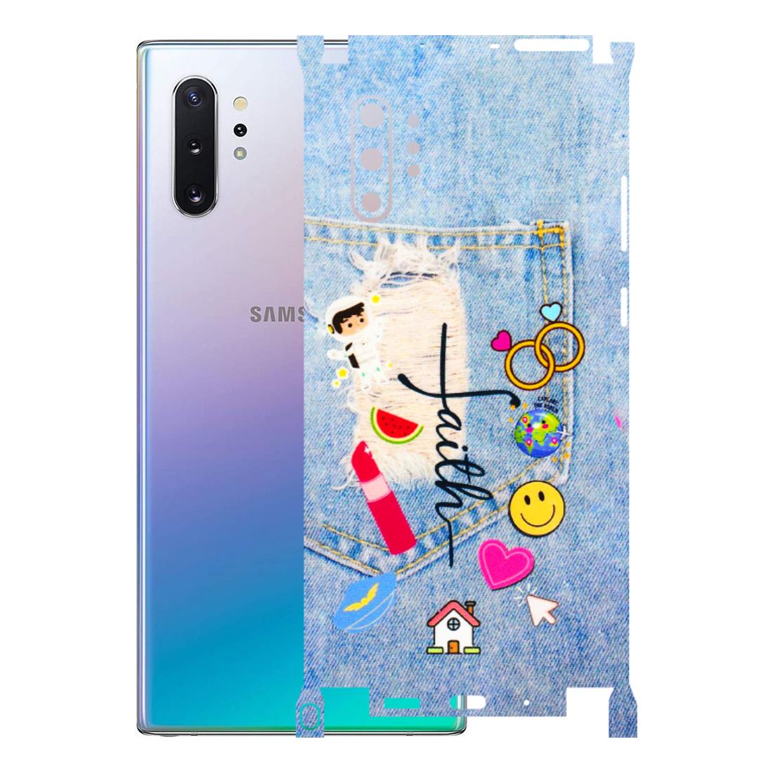 Samsung M/F/Note/Flip and C Phone Skins (All Models) - Denim Jeans Pocket - 3D Embossed Finish (L-134) Samsung Galaxy Note 10 Plus