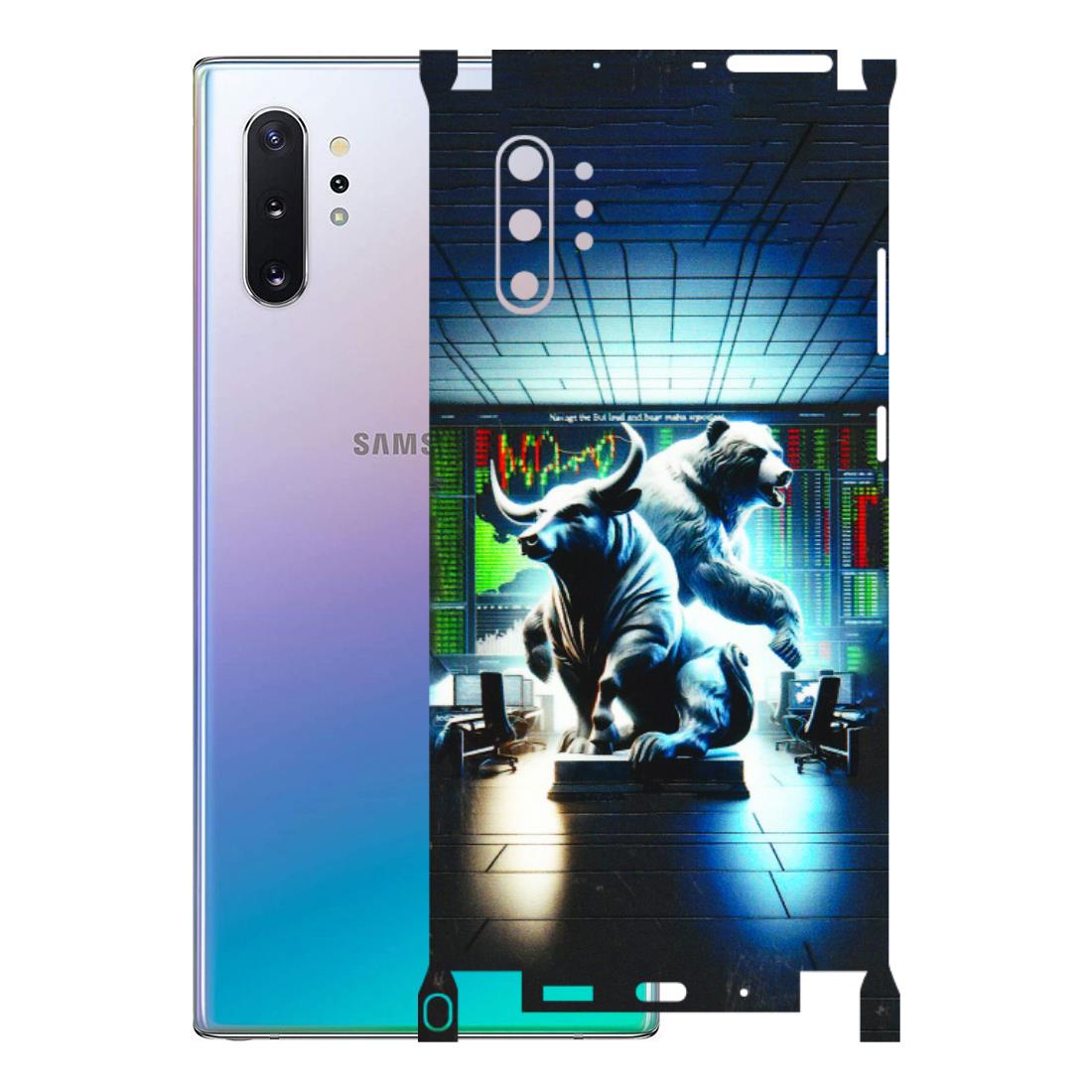 Samsung M/F/Note/Flip and C Phone Skins (All Models) - Stock Market Sensex Bear vs Bulls - 3D Embossed Finish (L-15) Samsung Galaxy Note 10 Plus