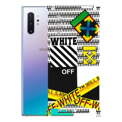 Samsung M/F/Note/Flip and C Phone Skins (All Models) - White Off Abstract - 3D Embossed Finish (L-172) Samsung Galaxy Note 10 Plus