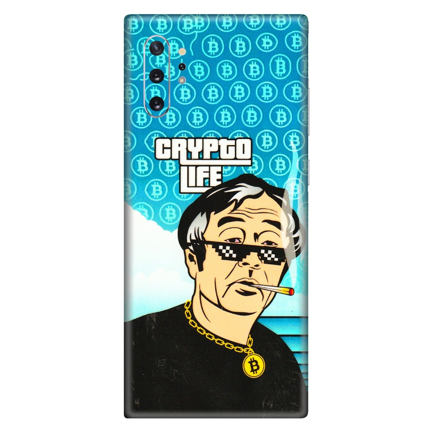 Samsung M/F/Note/Flip and C Phone Skins (All Models) - Crypto Thug Life - 3D Embossed Finish (L-179) Samsung Galaxy Note 10 Plus