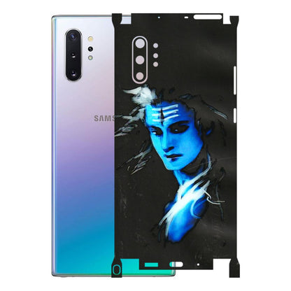 Samsung M/F/Note/Flip and C Phone Skins (All Models) - Har Har Mahadev Blue/Black - 3D Embossed Finish (L-185) Samsung Galaxy Note 10 Plus