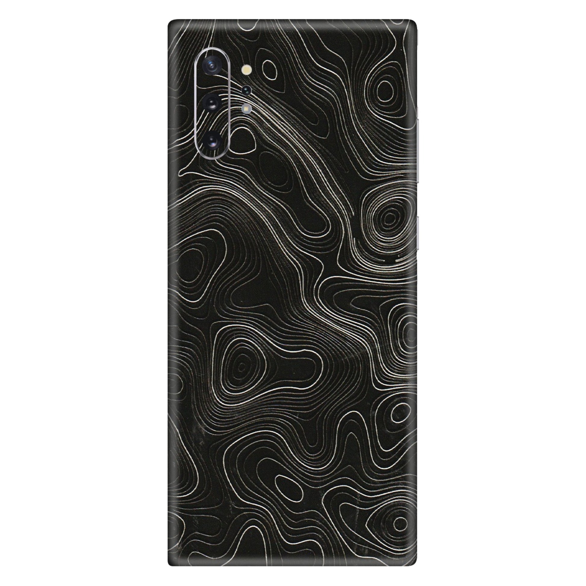 Samsung M/F/Note/Flip and C Phone Skins (All Models) - Black Swirl - 3D Embossed Finish (L-196) Samsung Galaxy Note 10 Plus