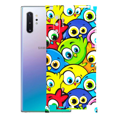 Samsung M/F/Note/Flip and C Phone Skins (All Models) - Cute Fluffy Birds - 3D Embossed Finish (L-213) Samsung Galaxy Note 10 Plus
